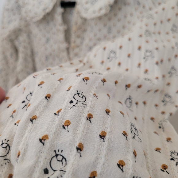 Anthropologie Pilcro Keira Collared Button-Front Blouse Long Sleeves XS Oranges - Picture 9 of 10